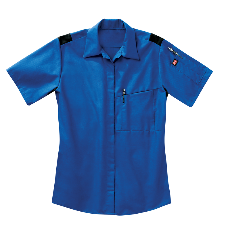 Women's Short Sleeve Performance Plus Shop Shirt with OilBlok Technology image number 4