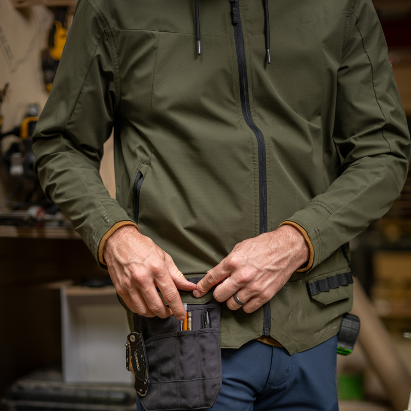 Men&rsquo;s Performance Hooded Windbreaker Jacket with ToolShift Pocket image number 9