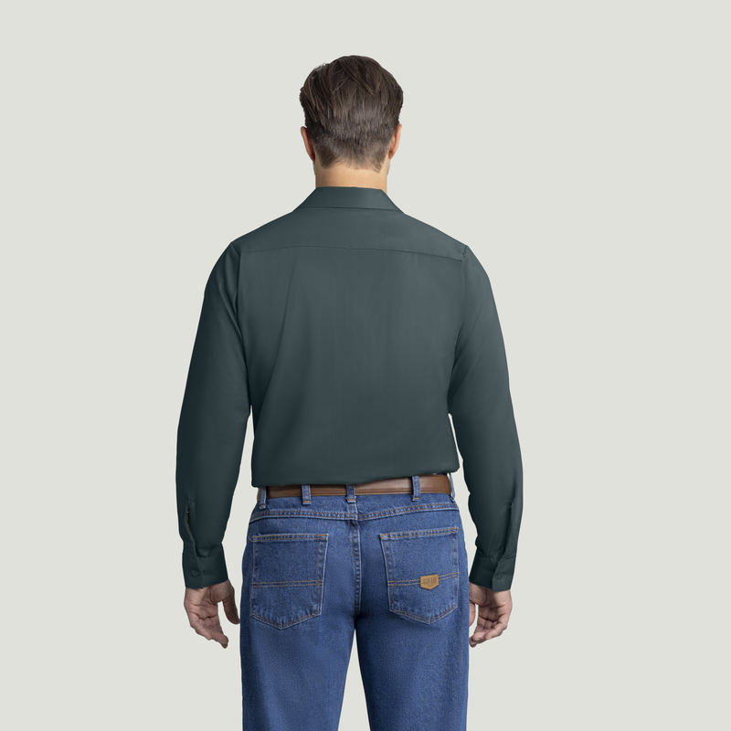 Men's Long Sleeve Wrinkle-Resistant Cotton Work Shirt image number 2
