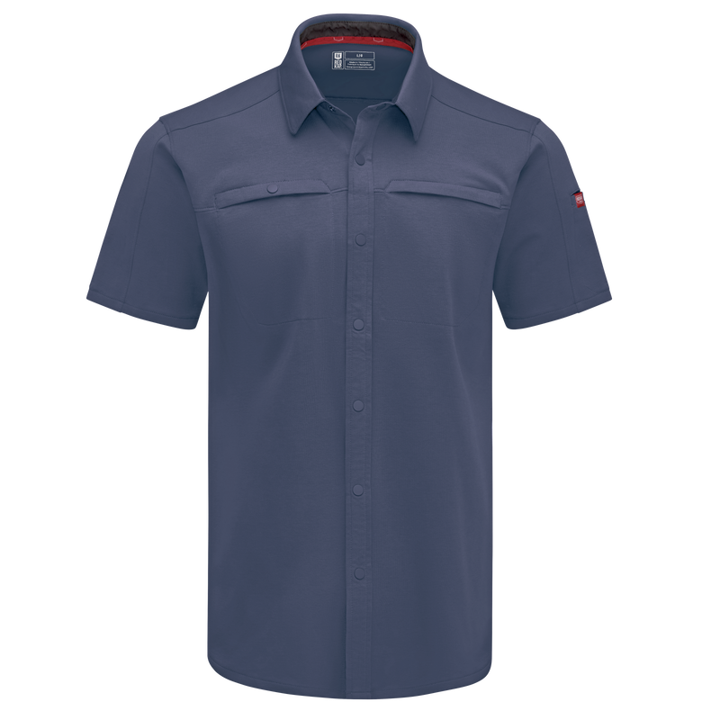 Men's Snap Front Jersey Short Sleeve Work Shirt image number 9
