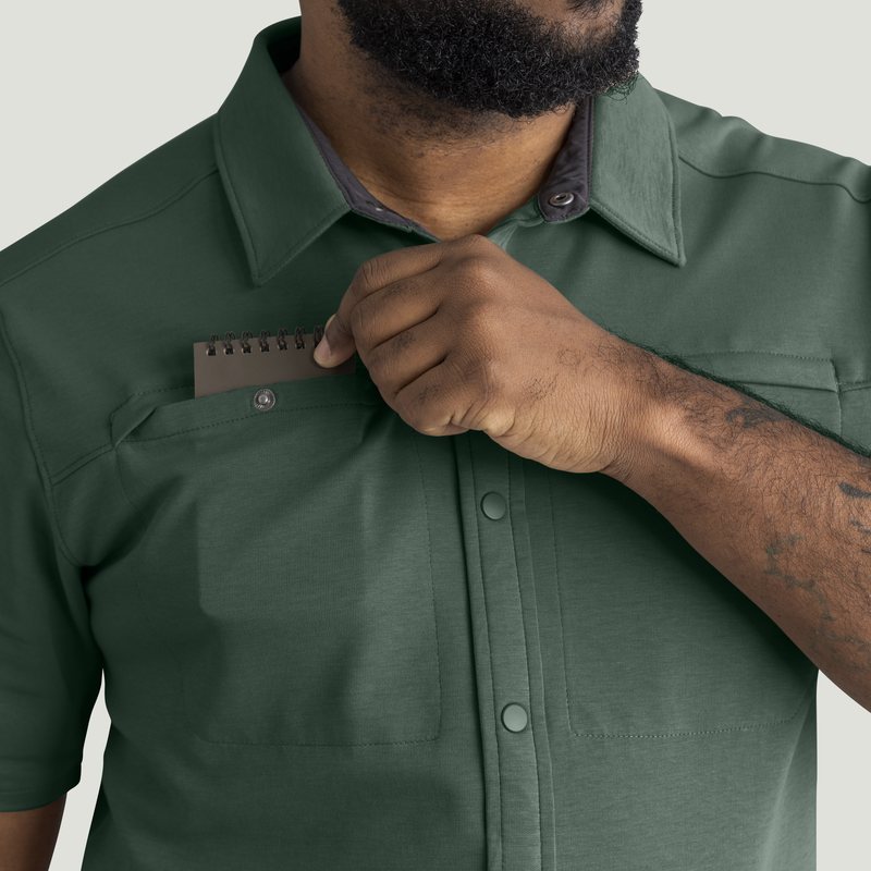 Men's Snap Front Jersey Short Sleeve Work Shirt image number 15