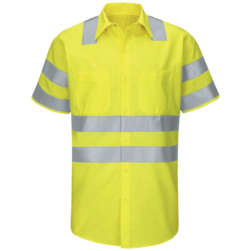 Men's Hi-Visibility Short Sleeve Ripstop Work Shirt - Type R, Class 3 image number 0