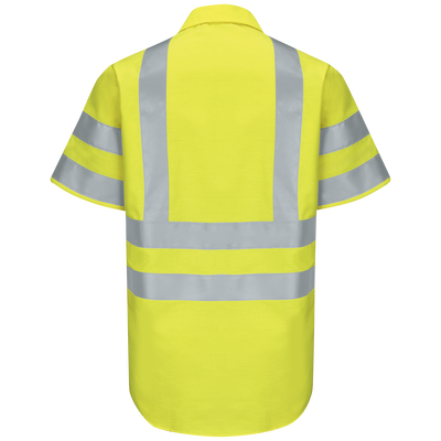 Men's Hi-Visibility Short Sleeve Ripstop Work Shirt - Type R, Class 3