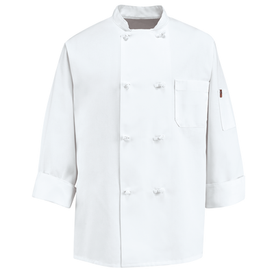 Eight Knot Button Chef Coat with Thermometer Pocket