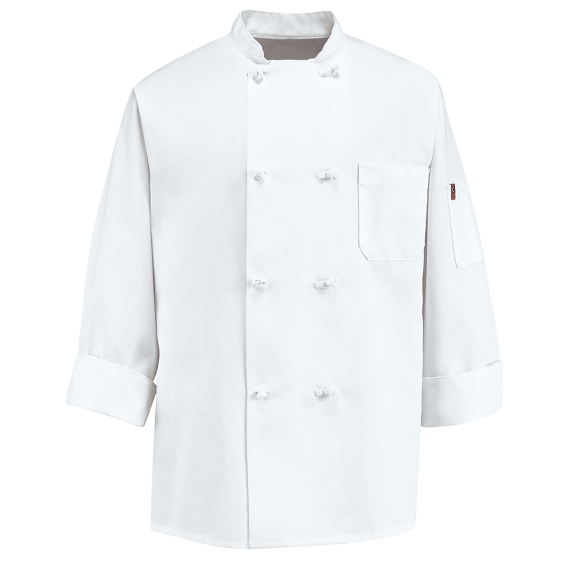 Eight Knot Button Chef Coat with Thermometer Pocket image number 0