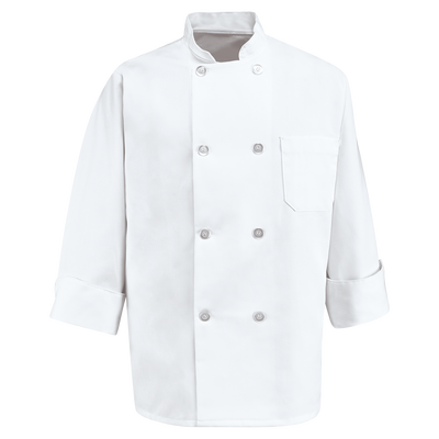 Eight Pearl Button Chef Coat