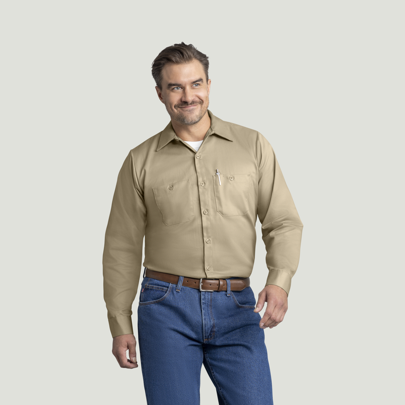 Men's Long Sleeve Wrinkle-Resistant Cotton Work&nbsp;Shirt image number 1