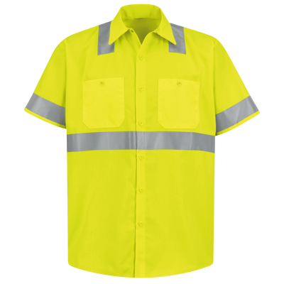 Men's Hi-Visibility Yellow Short Sleeve Work Shirt - Type R, Class 2