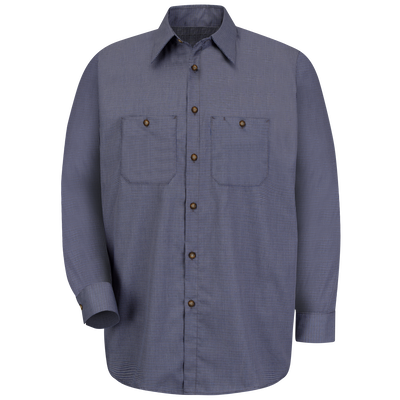 Men's Long Sleeve Microcheck Uniform Shirt