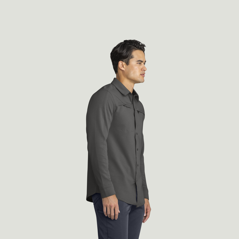 Men's Snap Front Jersey Long Sleeve Work Shirt image number 4