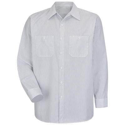 Men's Long Sleeve Industrial Striped Work Shirt