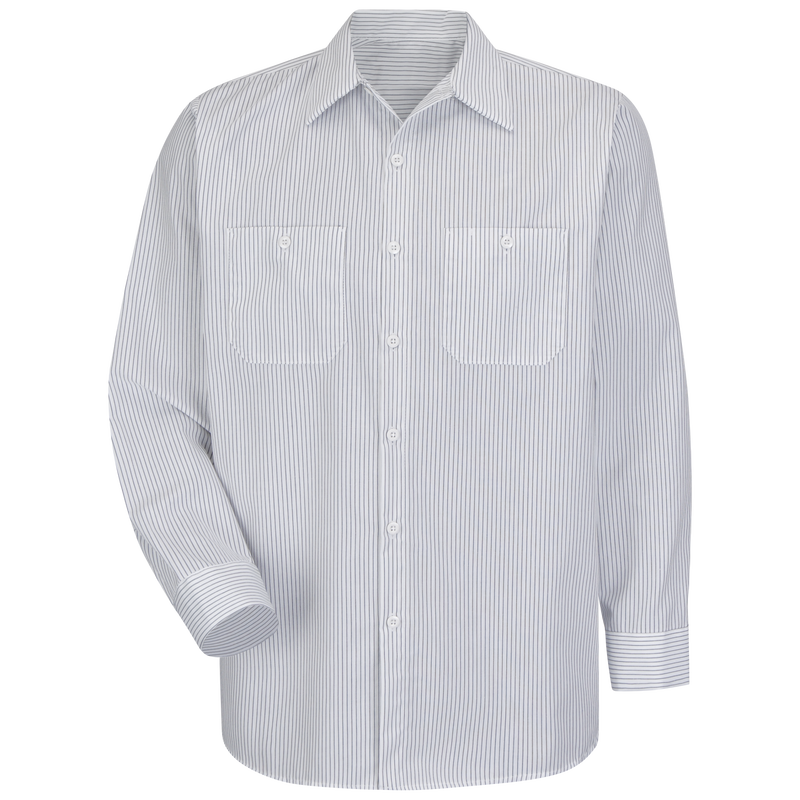 Men's Long Sleeve Industrial Striped Work Shirt image number 0