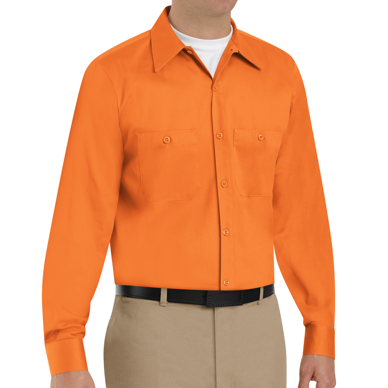 Men's Long Sleeve Wrinkle-Resistant Cotton Work Shirt image number 3