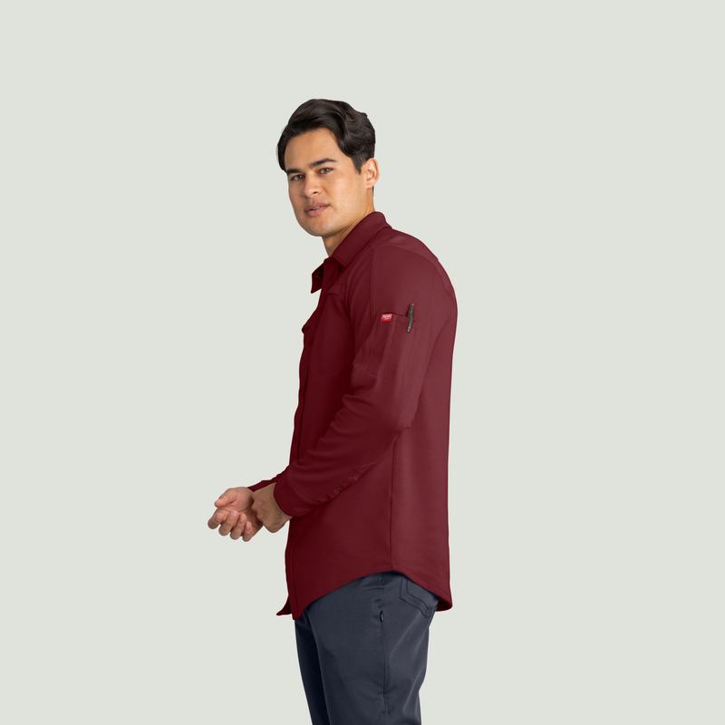 Men's Snap Front Jersey Long Sleeve Work Shirt image number 3