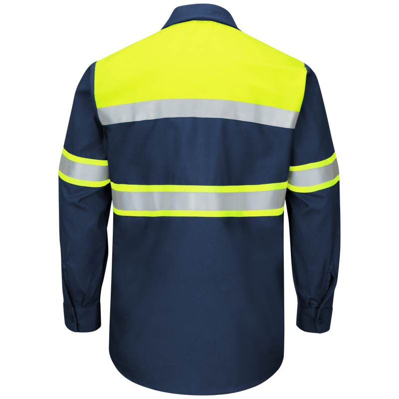 Hi-Visibility Long Sleeve Color Block Ripstop Work Shirt - Type O, Class 1 image number 1