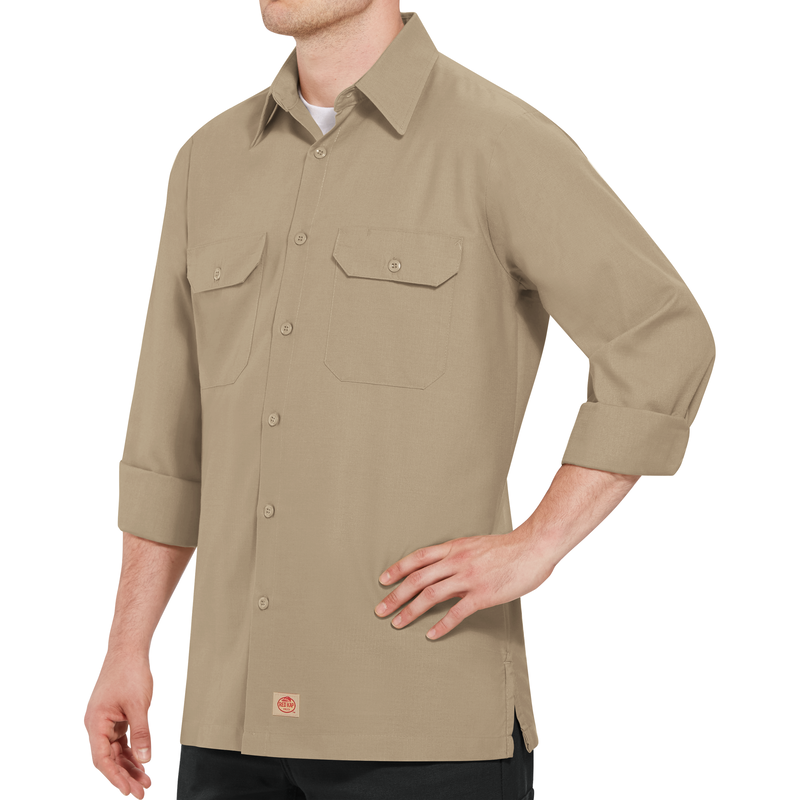 Men's Long Sleeve Solid Rip Stop Shirt image number 3