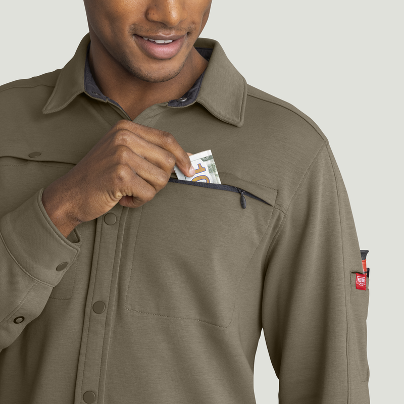 Men's Snap Front Jersey Long Sleeve Work Shirt image number 15