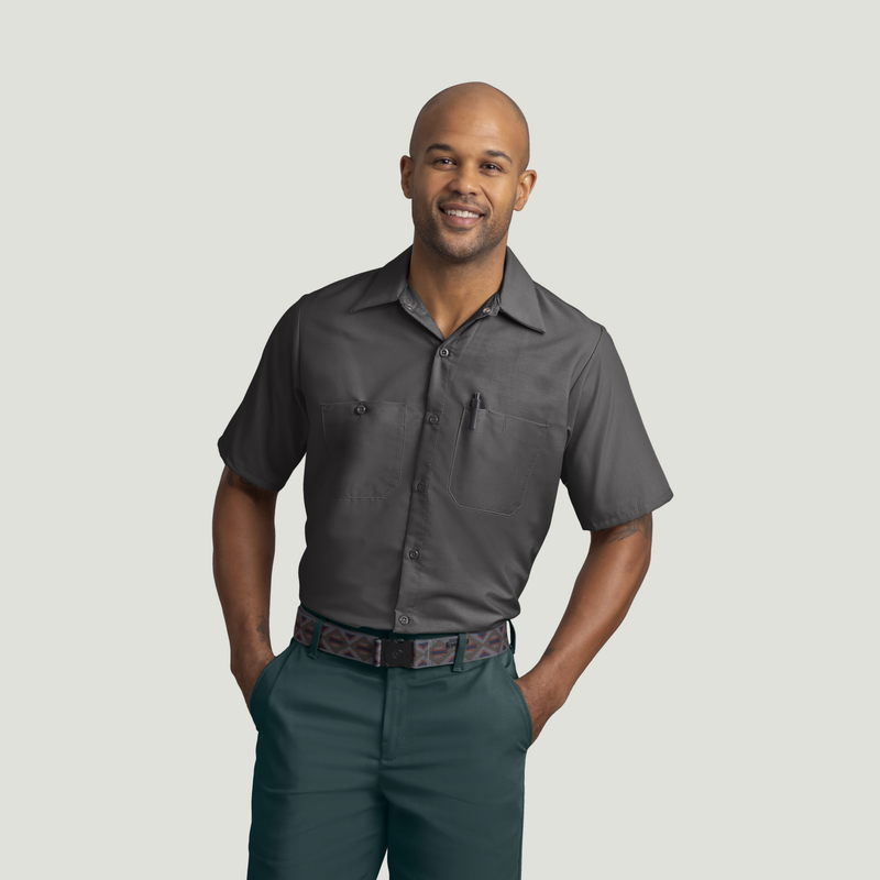 Men's Short Sleeve Industrial Work Shirt image number 1