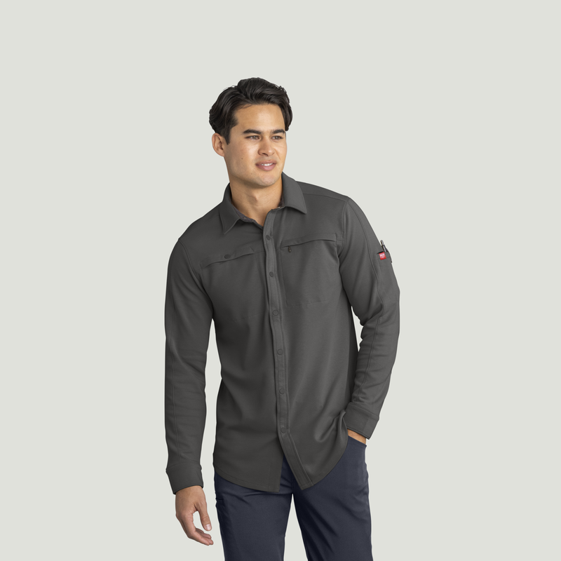 Men's Snap Front Jersey Long Sleeve Work Shirt image number 1