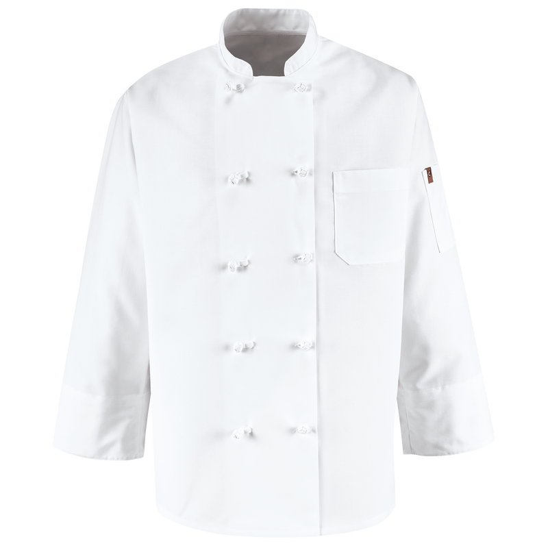 Ten Knot Button Chef Coat with Thermometer Pocket image number 1