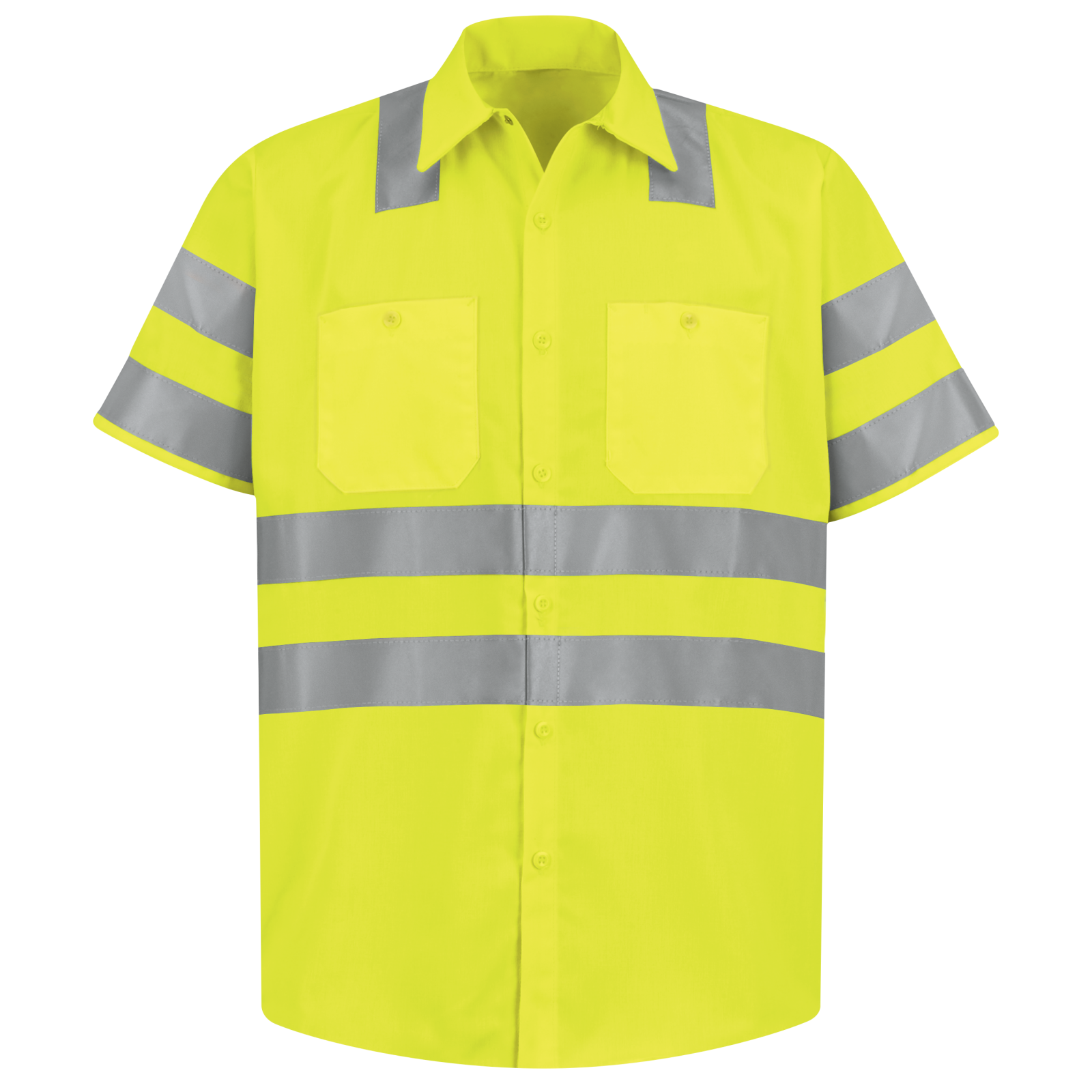 Men S Hi Visibility Short Sleeve Work Shirt Type R Class 3