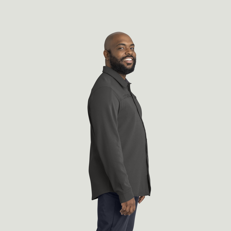 Men's Snap Front Jersey Long Sleeve Work Shirt image number 8