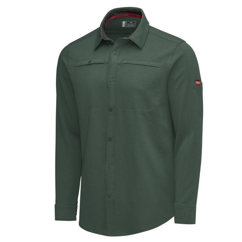 Men's Snap Front Jersey Long Sleeve Work Shirt image number 12