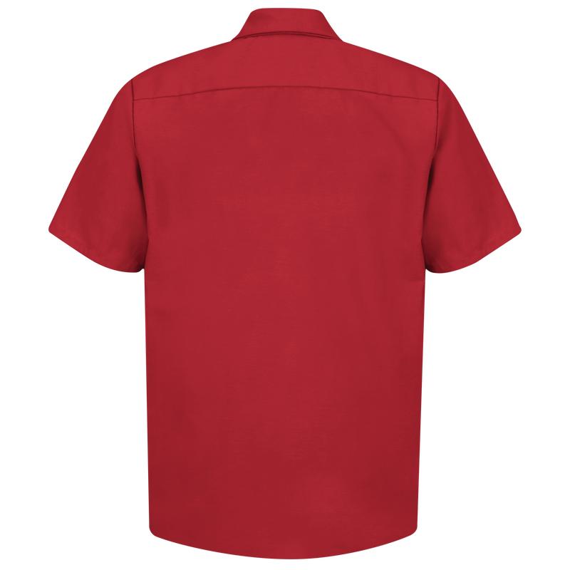 Red Kap Men's Short Sleeve Industrial Work Shirt, Red - Small