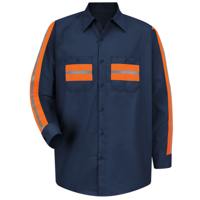 【60％OFF】 Sleeve Long Enhanced Kap® Red | Shirt Visibility WorkUtility&SafetyClothing