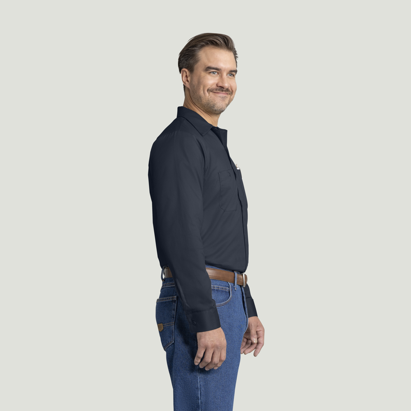 Men's Long Sleeve Wrinkle-Resistant Cotton Work Shirt image number 4