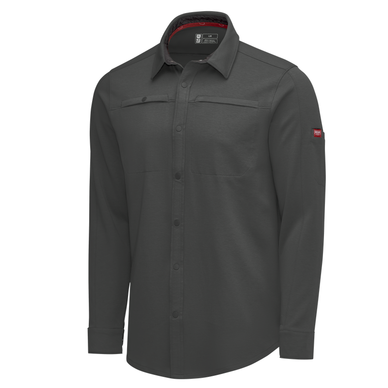 Men's Snap Front Jersey Long Sleeve Work Shirt image number 12