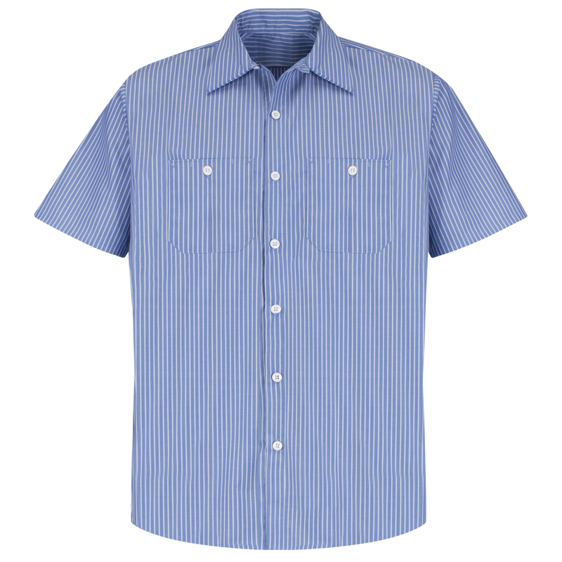 Men's Short Sleeve Striped Work Shirt image number 0