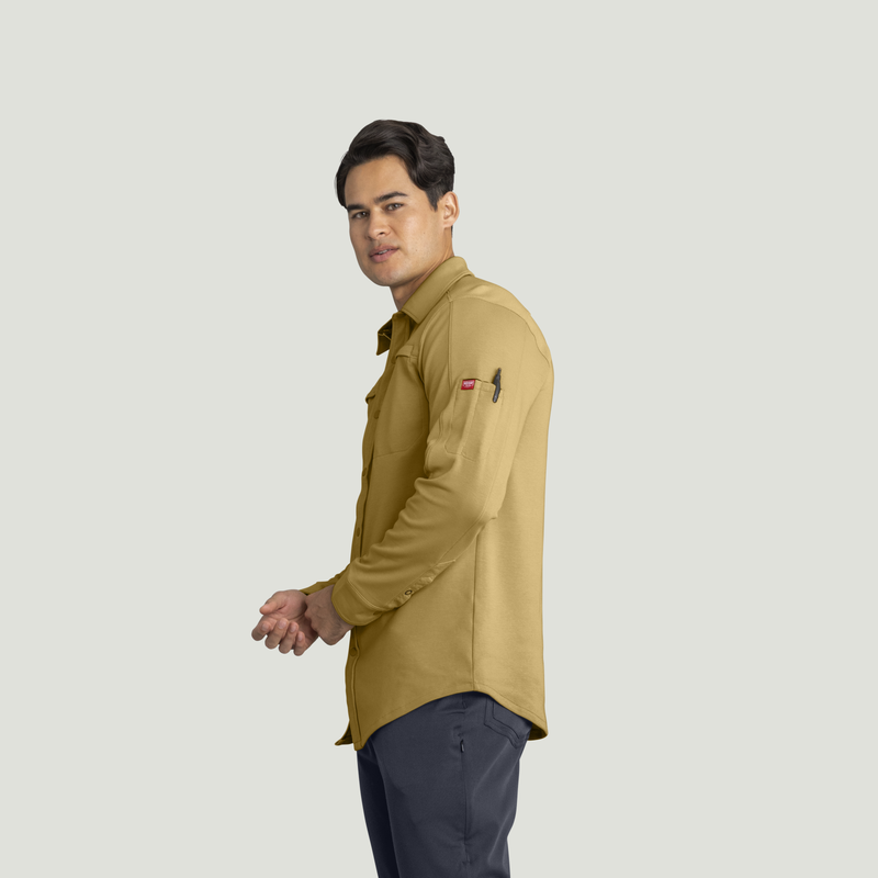 Men's Snap Front Jersey Long Sleeve Work Shirt image number 3