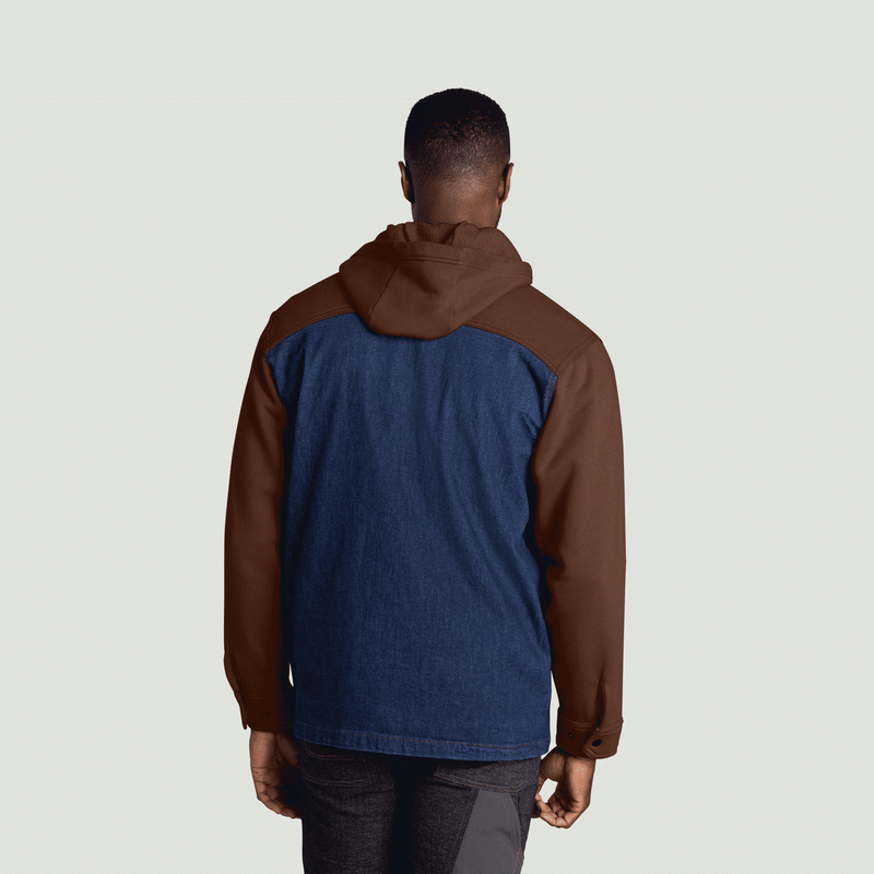Men&rsquo;s Denim and Fleece Hooded Shirt Jacket image number 2