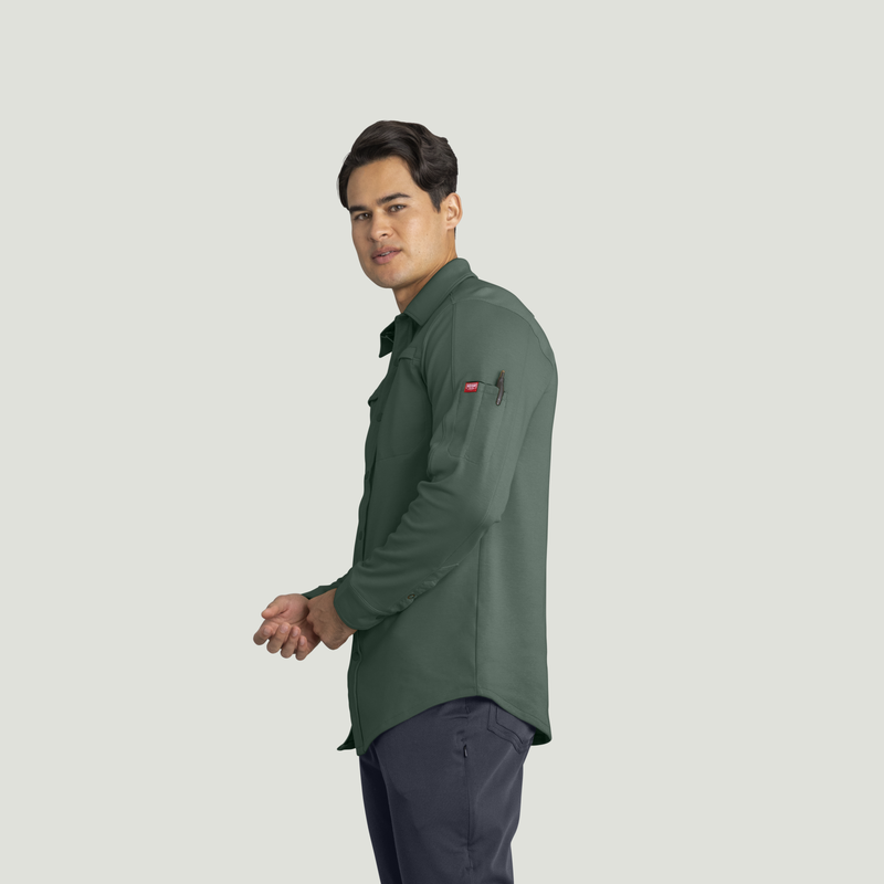 Men's Snap Front Jersey Long Sleeve Work Shirt image number 3