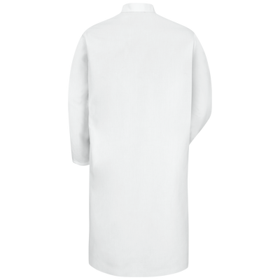 Gripper-Front Spun Polyester Butcher Coat with Exterior Pocket