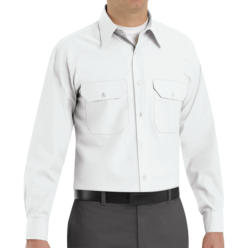 Men's Long Sleeve Solid Dress Uniform Shirt image number 2