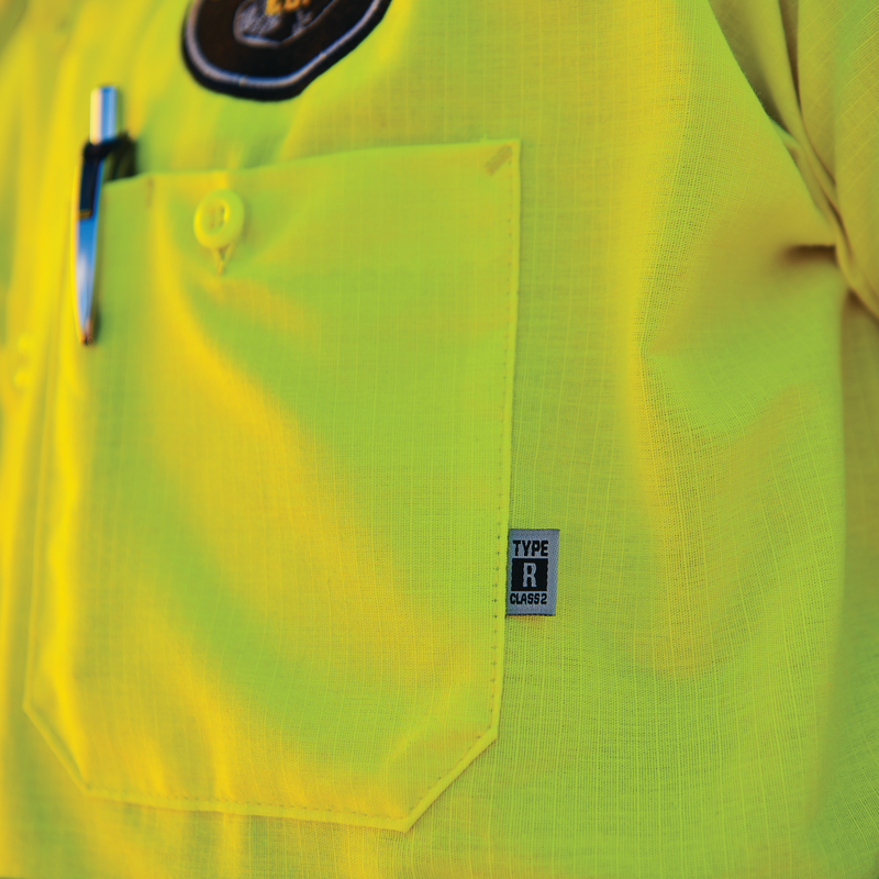 Men's Hi-Visibility Long Sleeve Ripstop Work Shirt - Type R, Class 2 image number 6