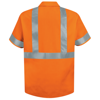 Men's Hi-Visibility Orange Short Sleeve Work Shirt - Type R, Class 2