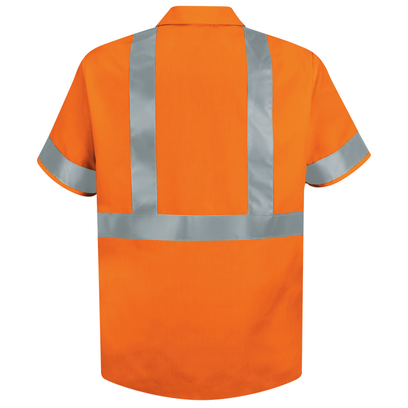 Men's Hi-Visibility Orange Short Sleeve Work Shirt - Type R, Class 2 image number 1