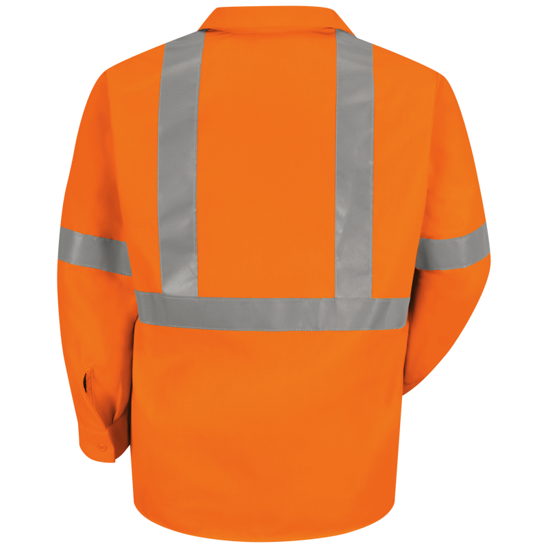 Men's Hi-Visibility Orange Long Sleeve Work Shirt - Type R, Class 2 image number 1