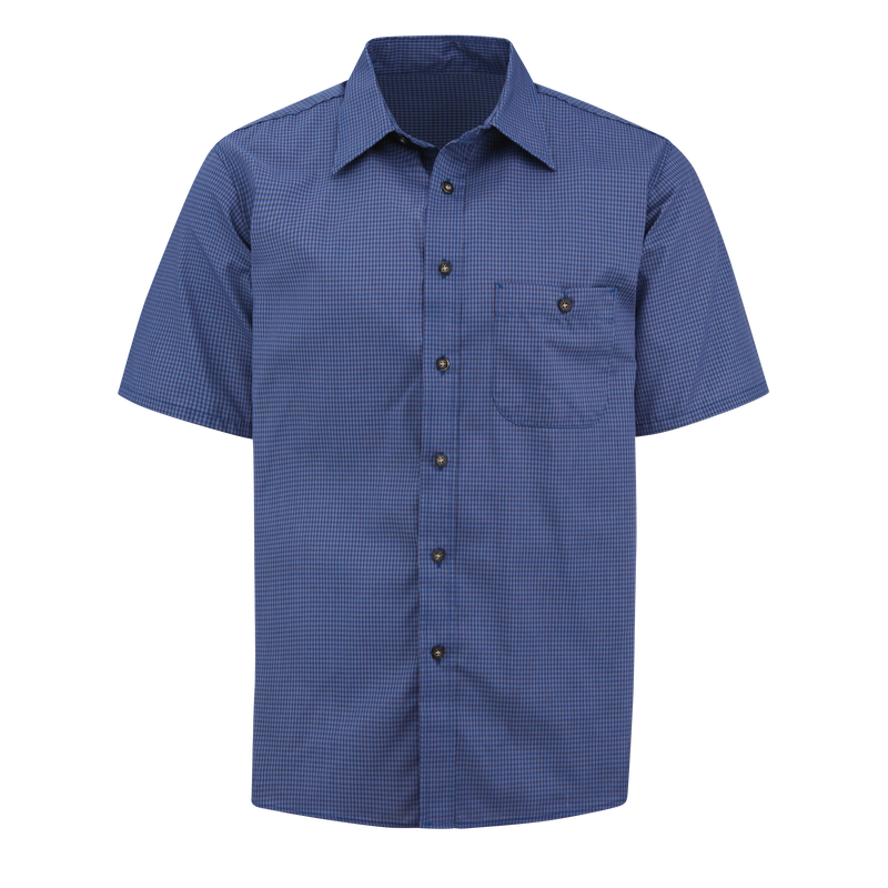 Men's Short Sleeve Mini-Plaid Uniform Shirt image number 0