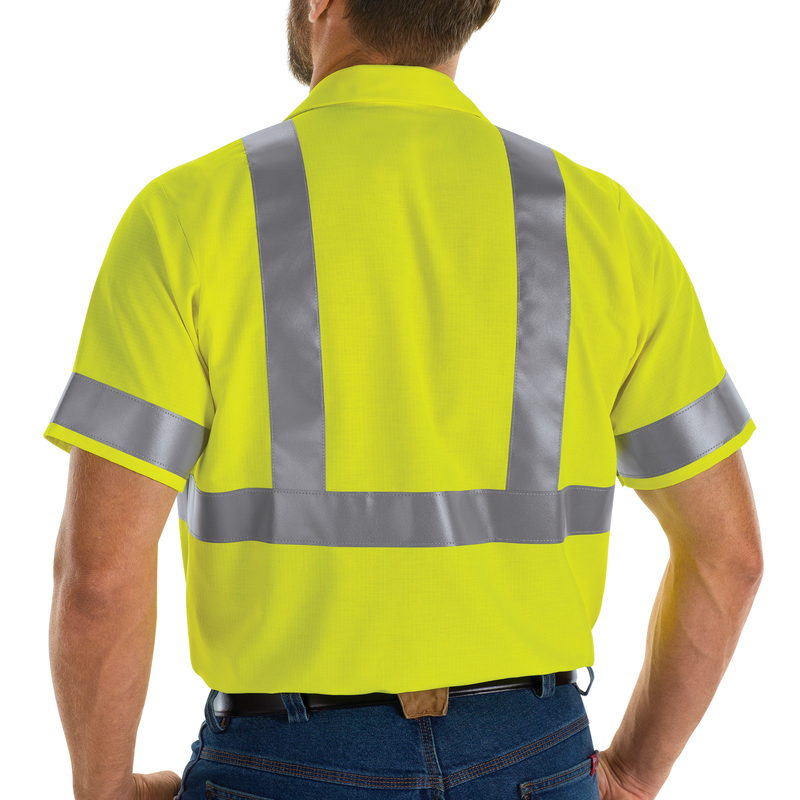 Men's Hi-Visibility Short Sleeve Ripstop Work Shirt - Type R, Class 2 image number 5