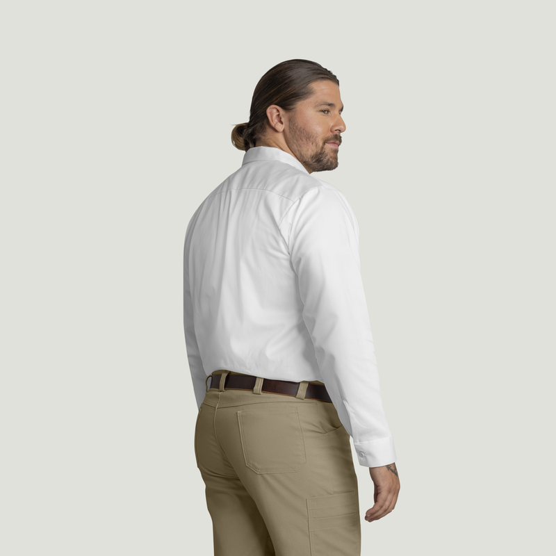 Men's Long Sleeve Wrinkle-Resistant Cotton Work&nbsp;Shirt image number 4