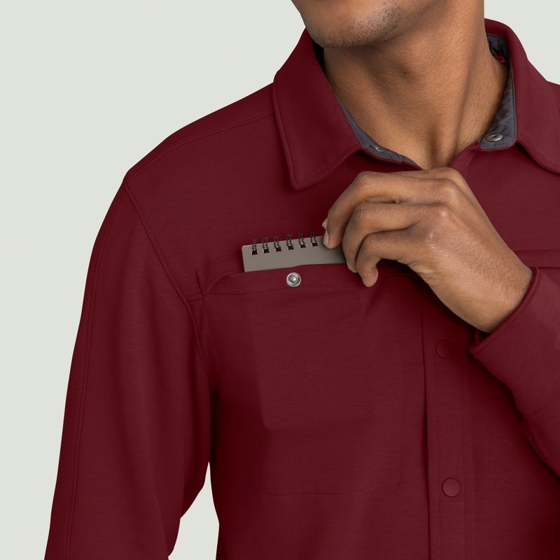Men's Snap Front Jersey Long Sleeve Work Shirt image number 13