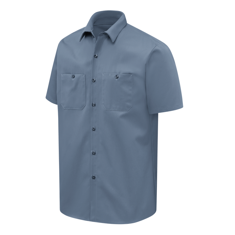 Men's Short Sleeve Wrinkle-Resistant Cotton Work Shirt image number 3