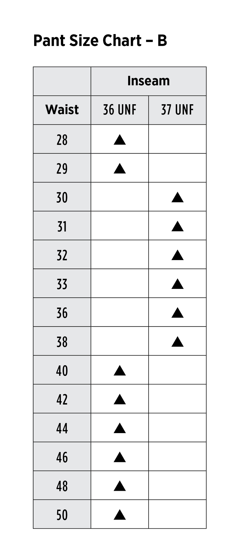 size chart