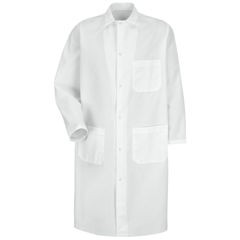 Gripper-Front Spun Polyester Butcher Coat with Exterior Pocket image number 0