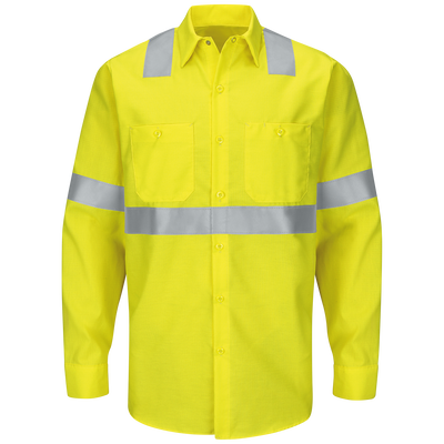 Men's Hi-Visibility Long Sleeve Ripstop Work Shirt - Type R, Class 2
