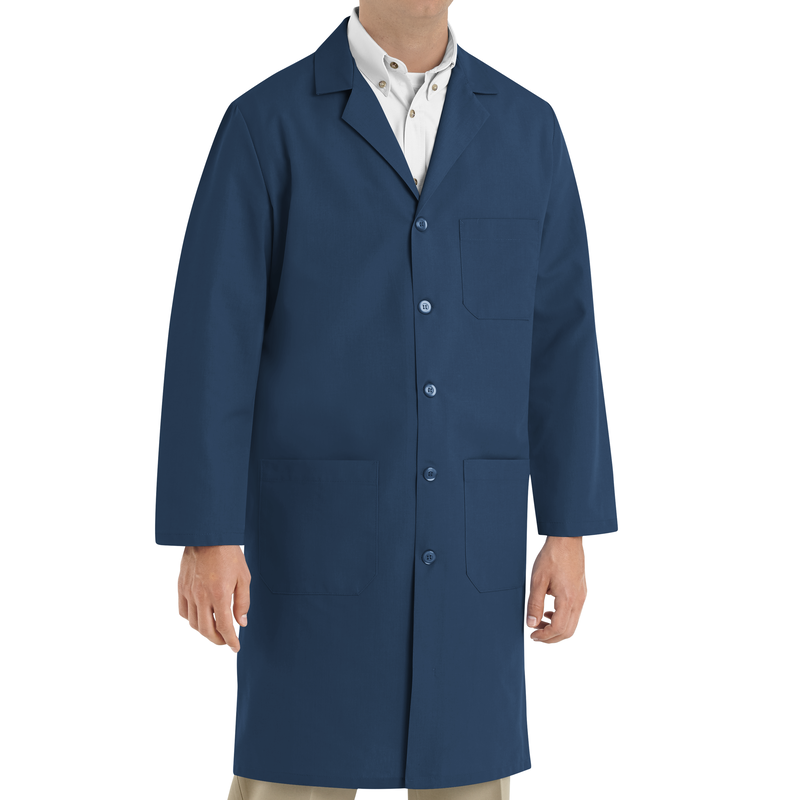 Blue store lab coat